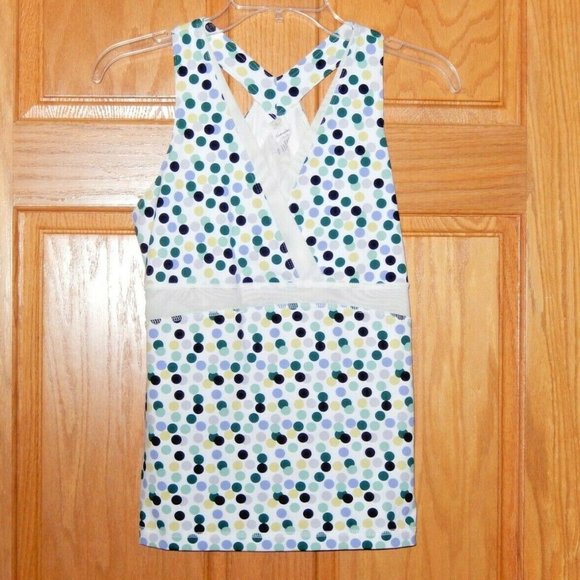 Shanghai Red Tank Top Medium White Dots - Picture 1 of 4